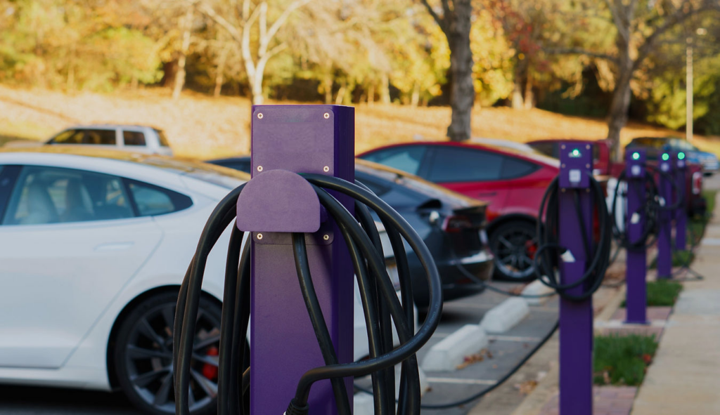 Series of electric vehicle charging stations